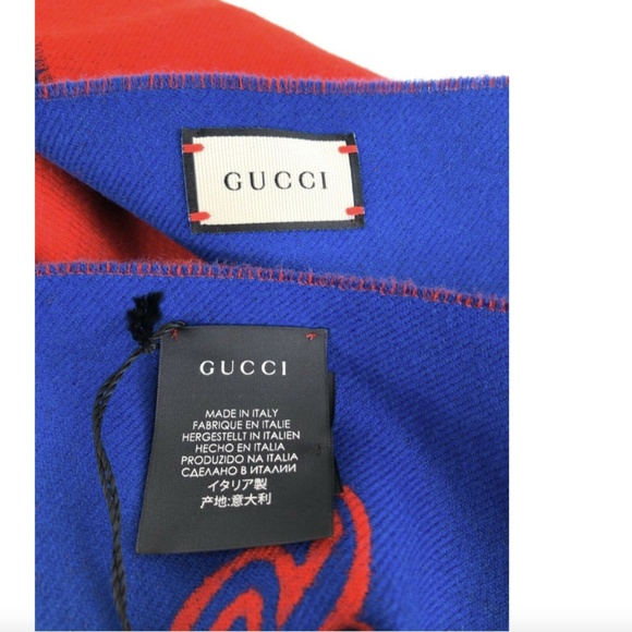 GUCCI Tiger Jacquard Wool Muffler Scarf - Picture 7 of 10